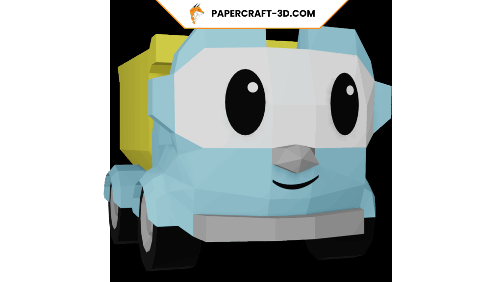Papercraft de camion toupie en origami 3D Papercraft de camion toupie en origami 3D