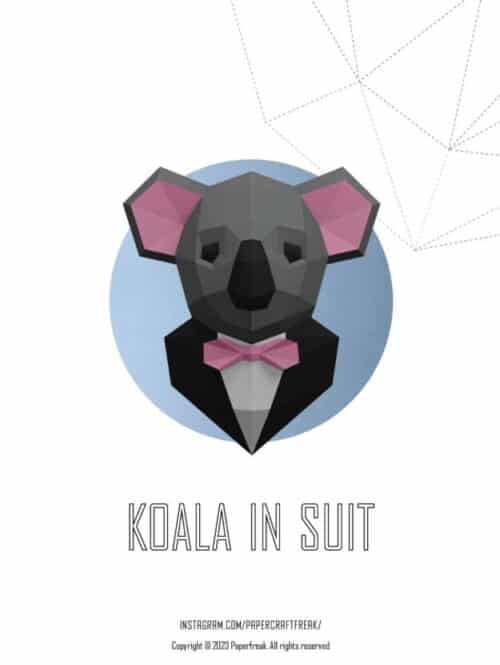 Koala en costume en papercraft 3D