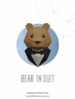 Ours en costume papercraft 3D