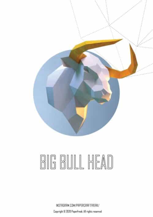 Tête de taureau en papercraft 3D