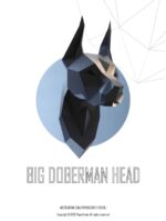 Tête de doberman en papercraft 3D