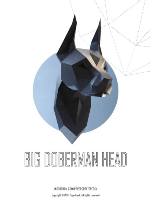 Tête de doberman en papercraft 3D