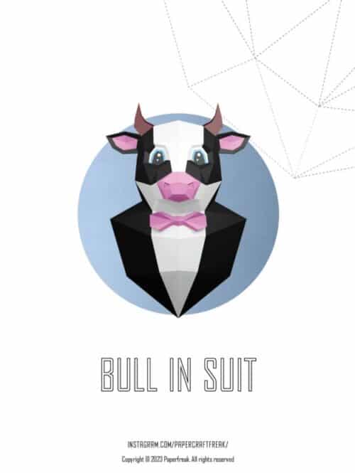 Taureau en costume papercraft 3D