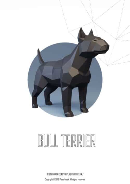 Bull terrier en papercraft 3D