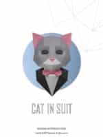 Chat en costume papercraft 3D