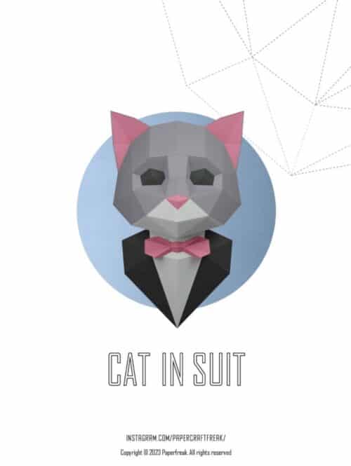 Chat en costume papercraft 3D