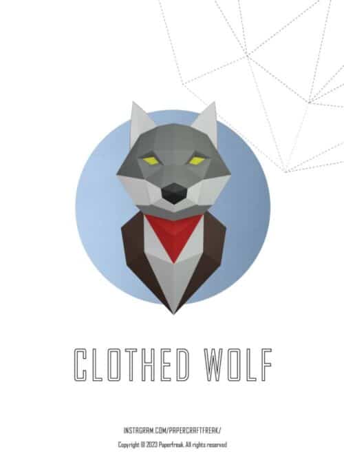 Loup en papercraft 3D