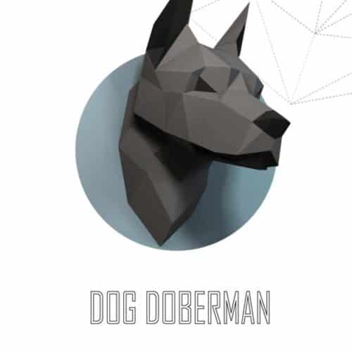 Tête de pitbull en papercraft 3D
