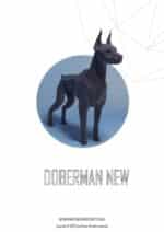 Doberman en papercraft 3D