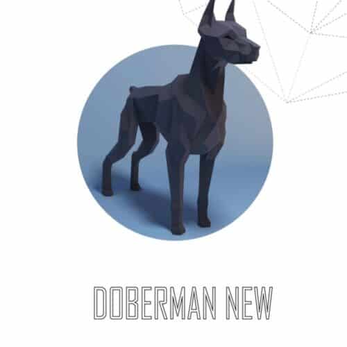 Tête de doberman en papercraft 3D