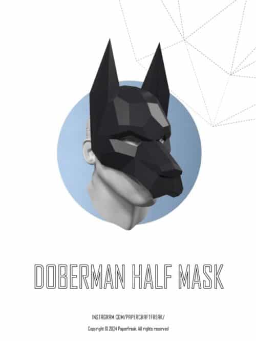 Masque Doberman en papercraft 3D
