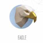Sculpture tête d'aigle en papercraft 3D