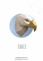 Sculpture tête d'aigle en papercraft 3D