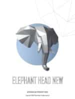 Tête d'éléphant en papercraft 3D