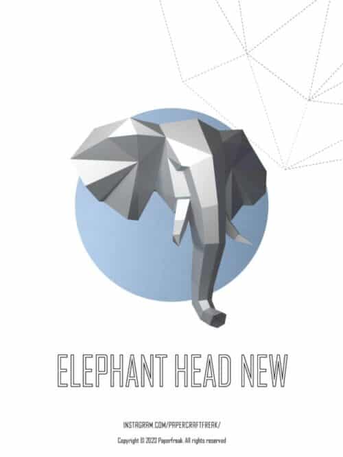 Tête d'éléphant en papercraft 3D