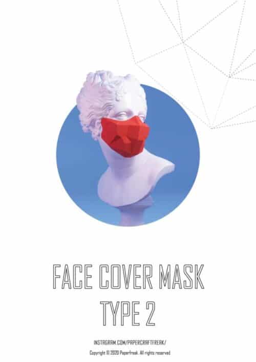 Masque polygonal papercraft 3D Halloween