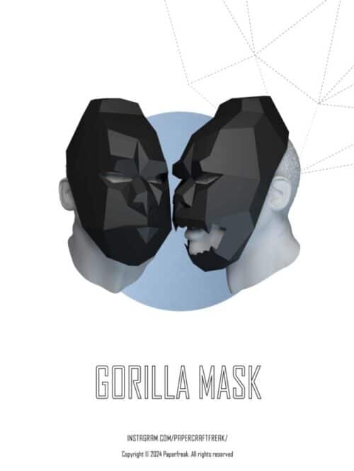 Masque de loup en papercraft 3D