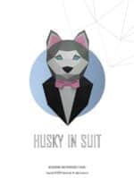 Sculpture chien husky en papercraft 3D