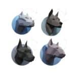 Papercraft 3D têtes de chiens