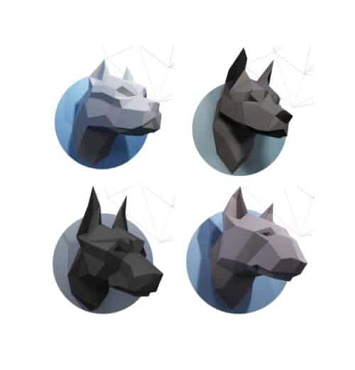 Papercraft 3D têtes de chiens
