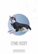 Husky allongé en papercraft 3D