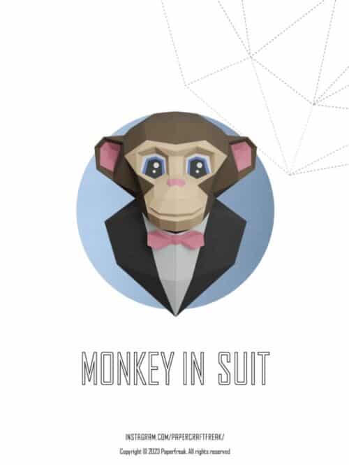 Singe en papercraft 3D