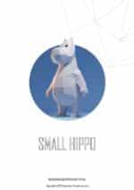 Petit hippopotame en papercraft 3D