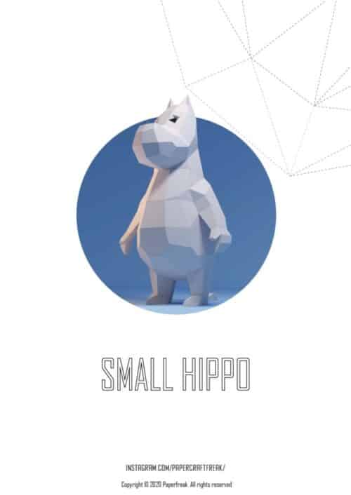Petit hippopotame en papercraft 3D