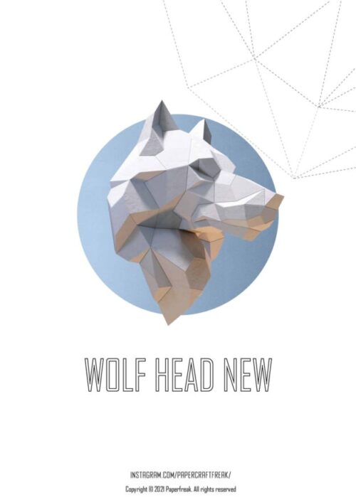 Tête de loup en papercraft 3D
