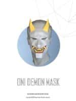 Masque démon Oni en papercraft 3D