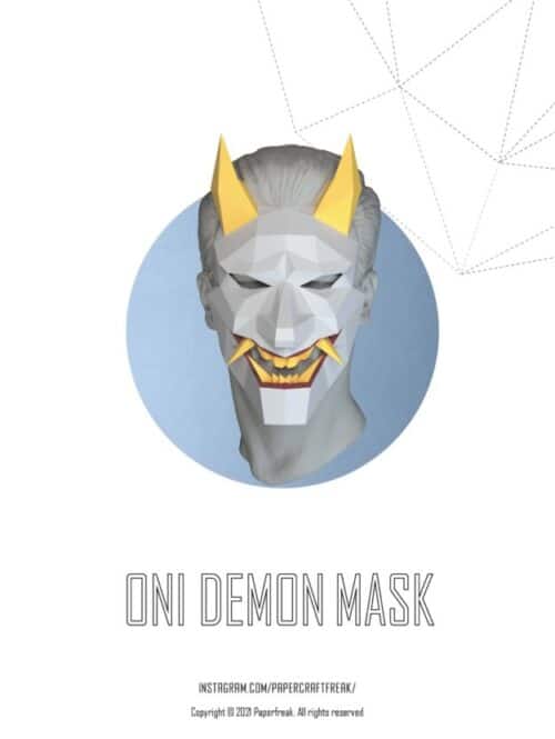 Masque démon Oni en papercraft 3D
