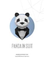 Panda en costume en papercraft 3D