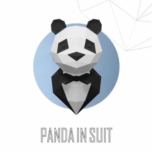 Panda en costume en papercraft 3D