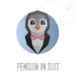 Pingouin en papercraft 3D