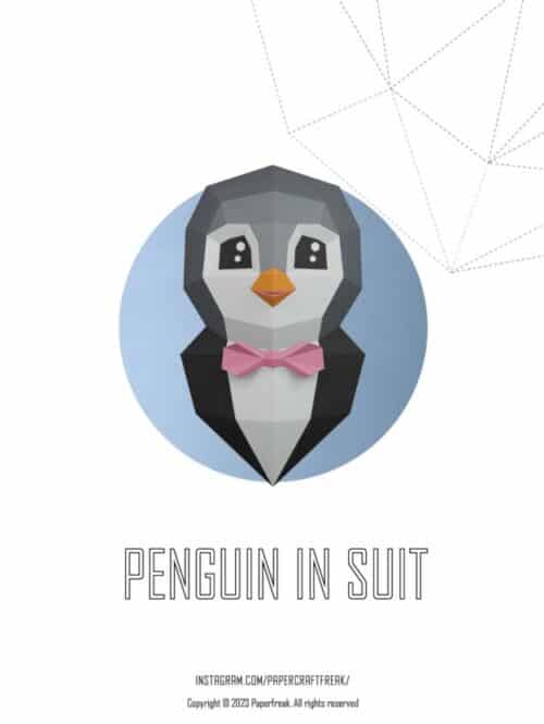 Pingouin en papercraft 3D