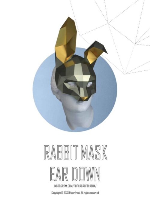 Masque lapin 3D en papercraft