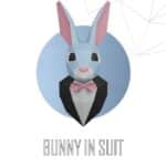 Lapin en costume en papercraft 3D