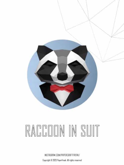 Raton laveur en costume papercraft 3D