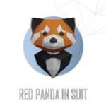 Panda roux en costume papercraft 3D