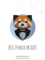 Panda roux en costume papercraft 3D