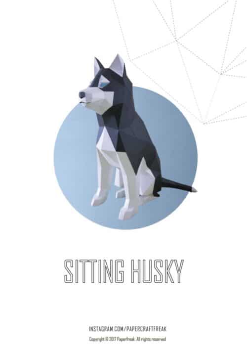 Husky en papercraft 3D