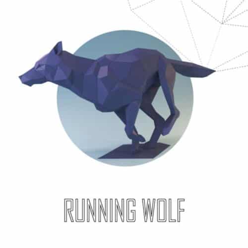 Loup en papercraft 3D à assembler