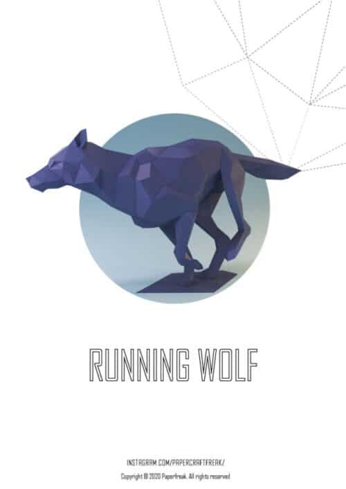 Loup en papercraft 3D à assembler
