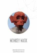 Masque singe papercraft 3D Halloween