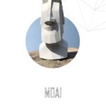Tête de Moai en papercraft 3D