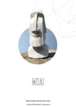 Tête de Moai en papercraft 3D