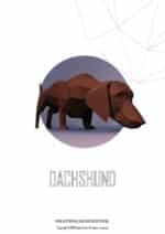 Dachshund en papercraft 3D