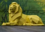 Papercraft di leone sdraiato in origami 3D Papercraft di leone sdraiato in origami 3D
