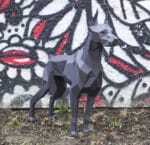 Doberman en papercraft 3D
