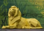 Papercraft di leone sdraiato in origami 3D Papercraft di leone sdraiato in origami 3D